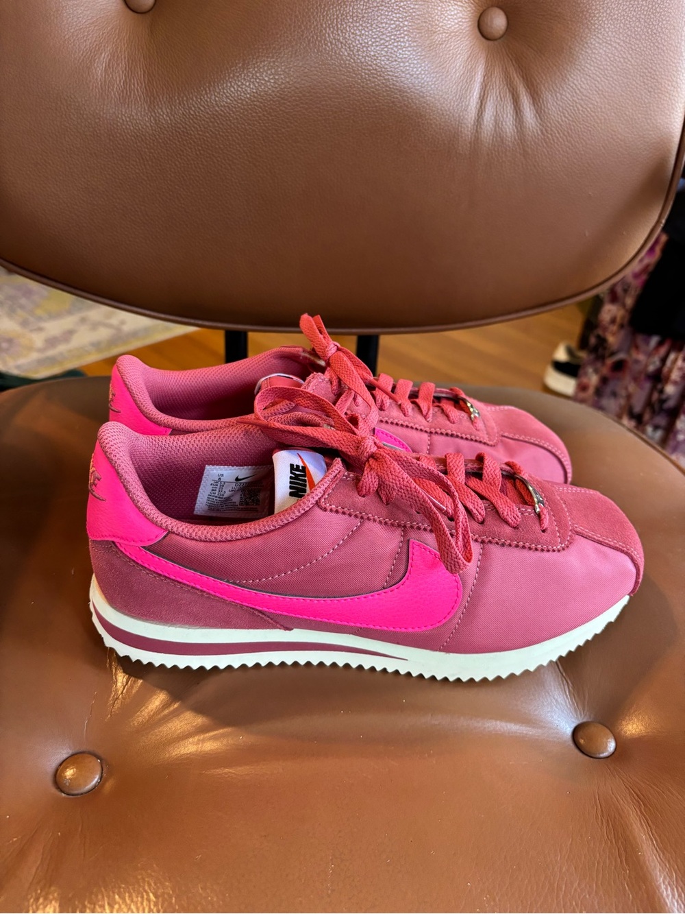 Nike Women’s Pink Retro Cortez-Style Sneakers